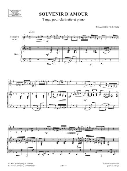 Souvenir d'Amour - Josiane Diefferding - Partition