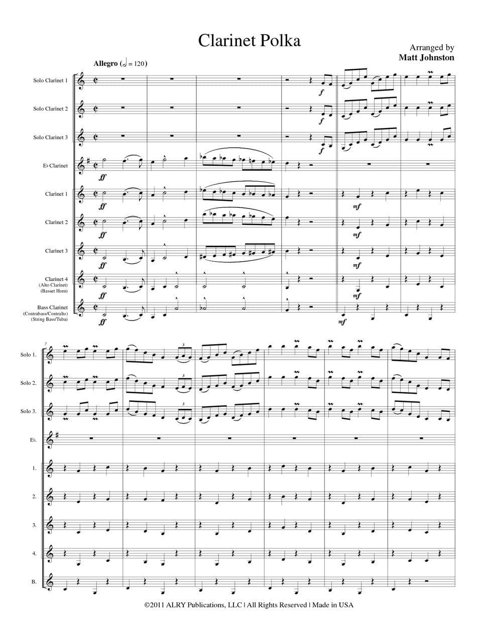 Clarinet Polka - Matt Johnston - Partition