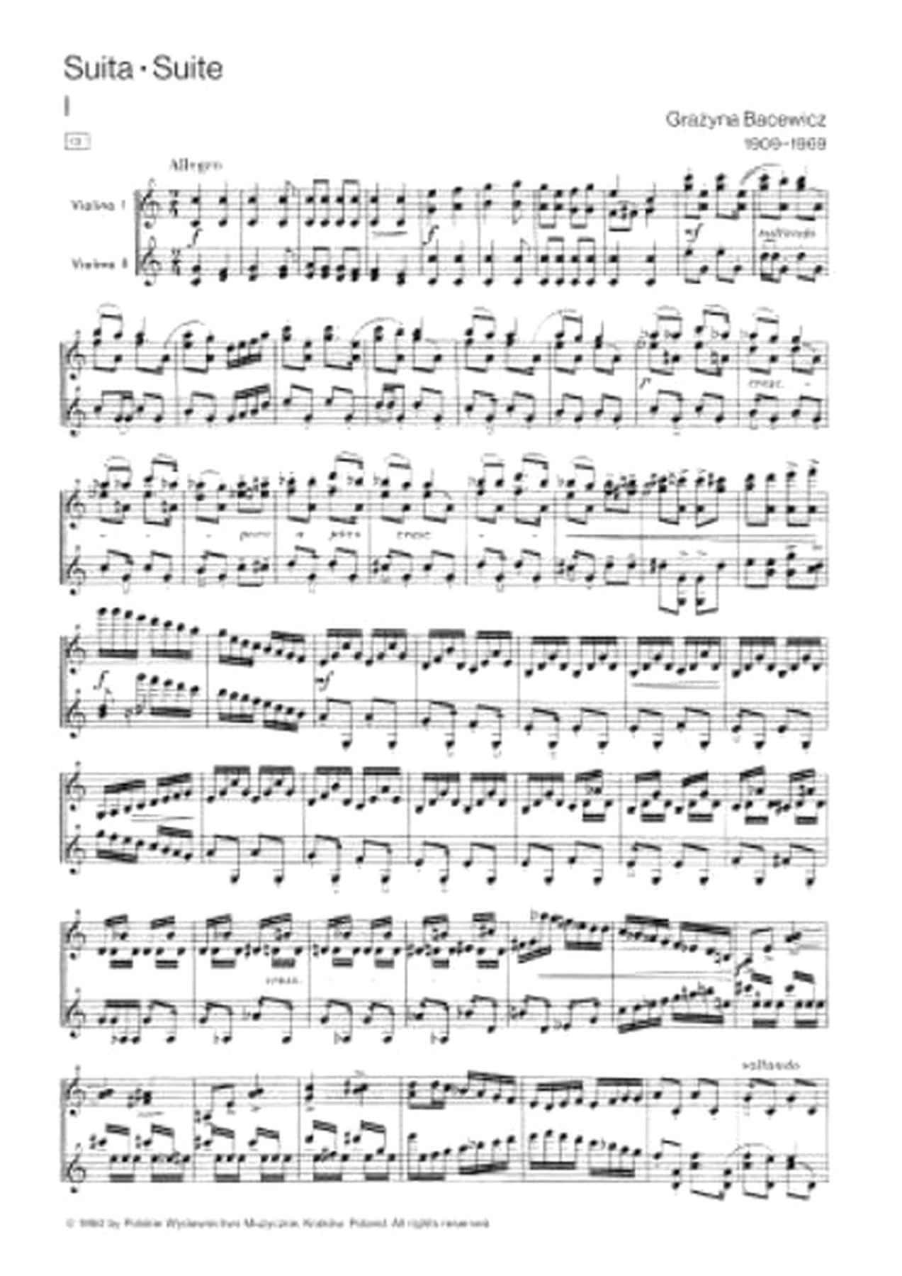 Suita - Grazyna Bacewicz - Partition - Violon