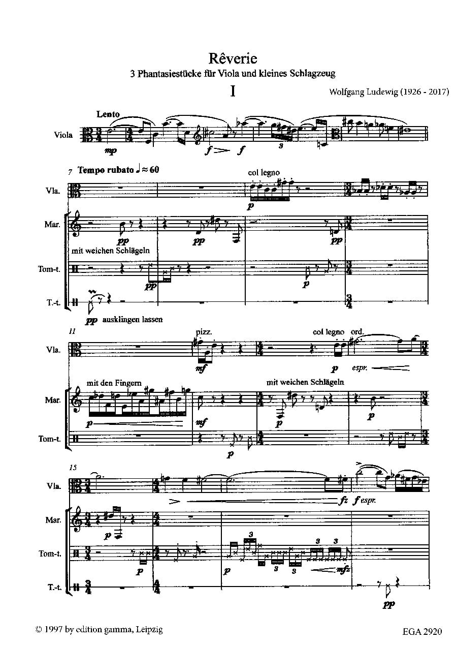 Rêverie - Wolfgang Ludewig - Partition - Alto