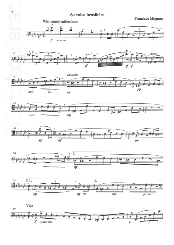 Music for solo Bassoon - Francisco Mignone - Partition - Basson