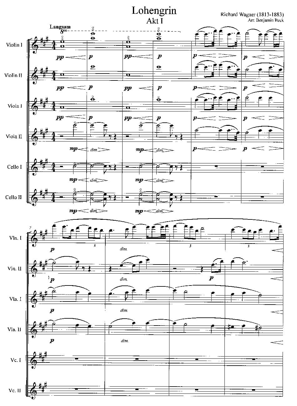 Lohengrin - Acte 1 - WAGNER - Partition - Sextuors