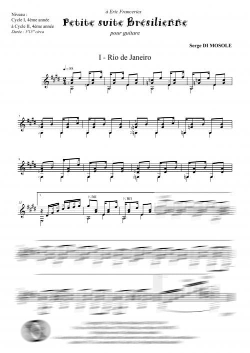 Petite suite Brésilienne - Mosole Serge Di - Partition - Guitare