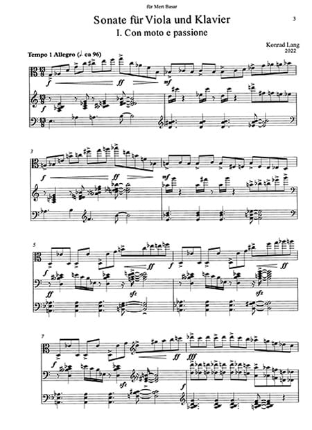 Sonate - Alto et piano - Konrad Lang - Partition - Alto