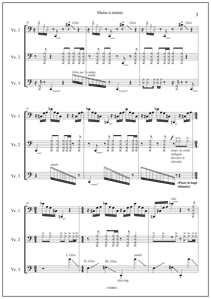 Mains à maints - Bruno Giner - Partition - Violoncelle