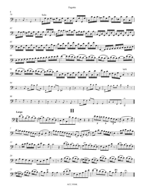 Bassoon Concerto in C major RV 479 - VIVALDI - Partition