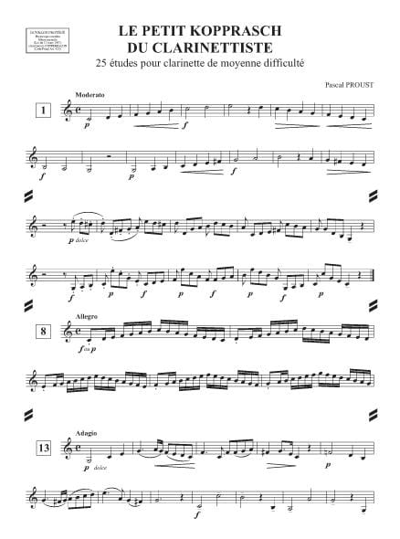 Le Petit Kopprasch du clarinettiste - Pascal Proust - Partition