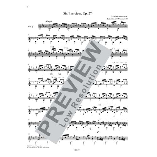 Six exercices pour la guitare op. 27 - Antoine de Lhoyer - Partition