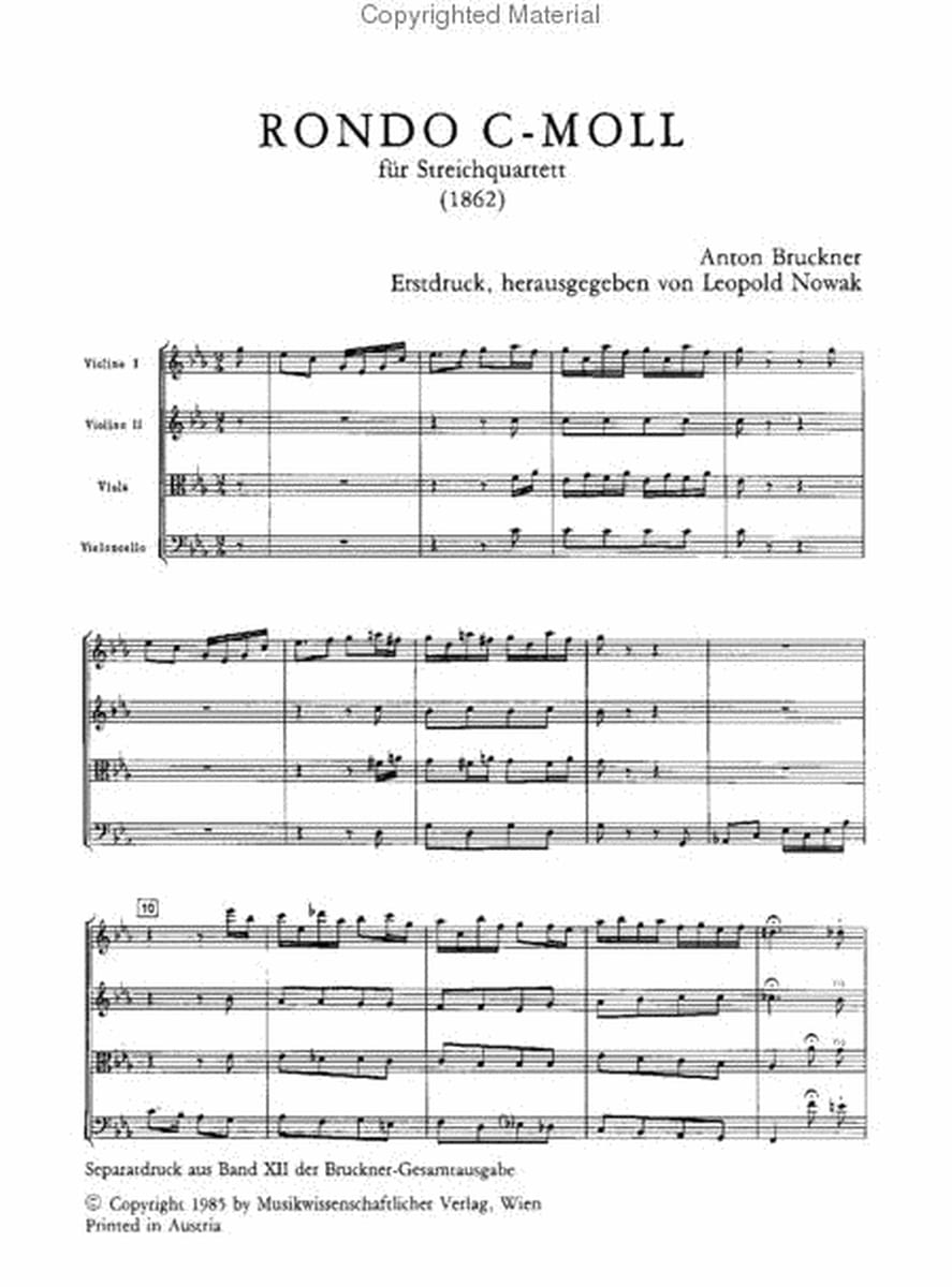 Rondo C-Moll - BRUCKNER - Partition - Petit format