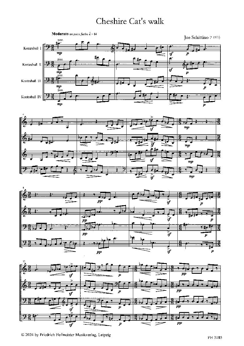 Cheshire Cat's Walk - Joe Schittino - Partition - Contrebasse