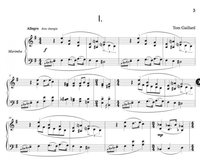 Décors - Tom Gaillard - Partition - Marimba