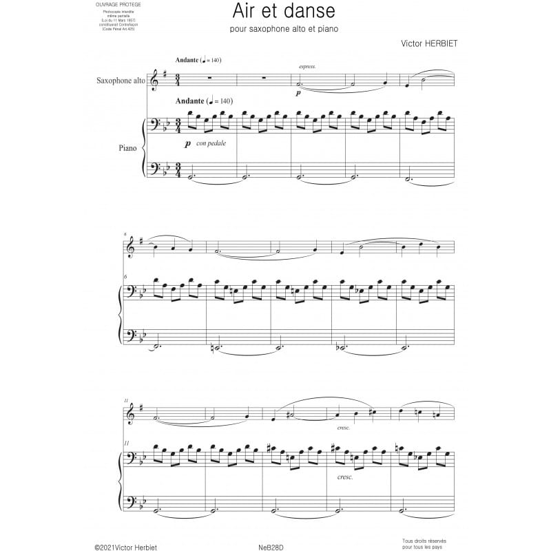 Air et Danse - Victor Herbiet - Partition - Saxophone
