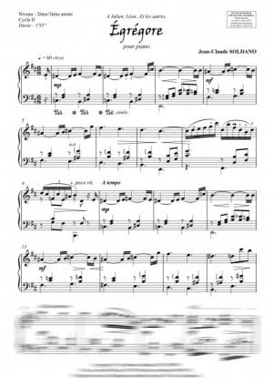 Egregore - Jean-Claude Soldano - Partition - Piano