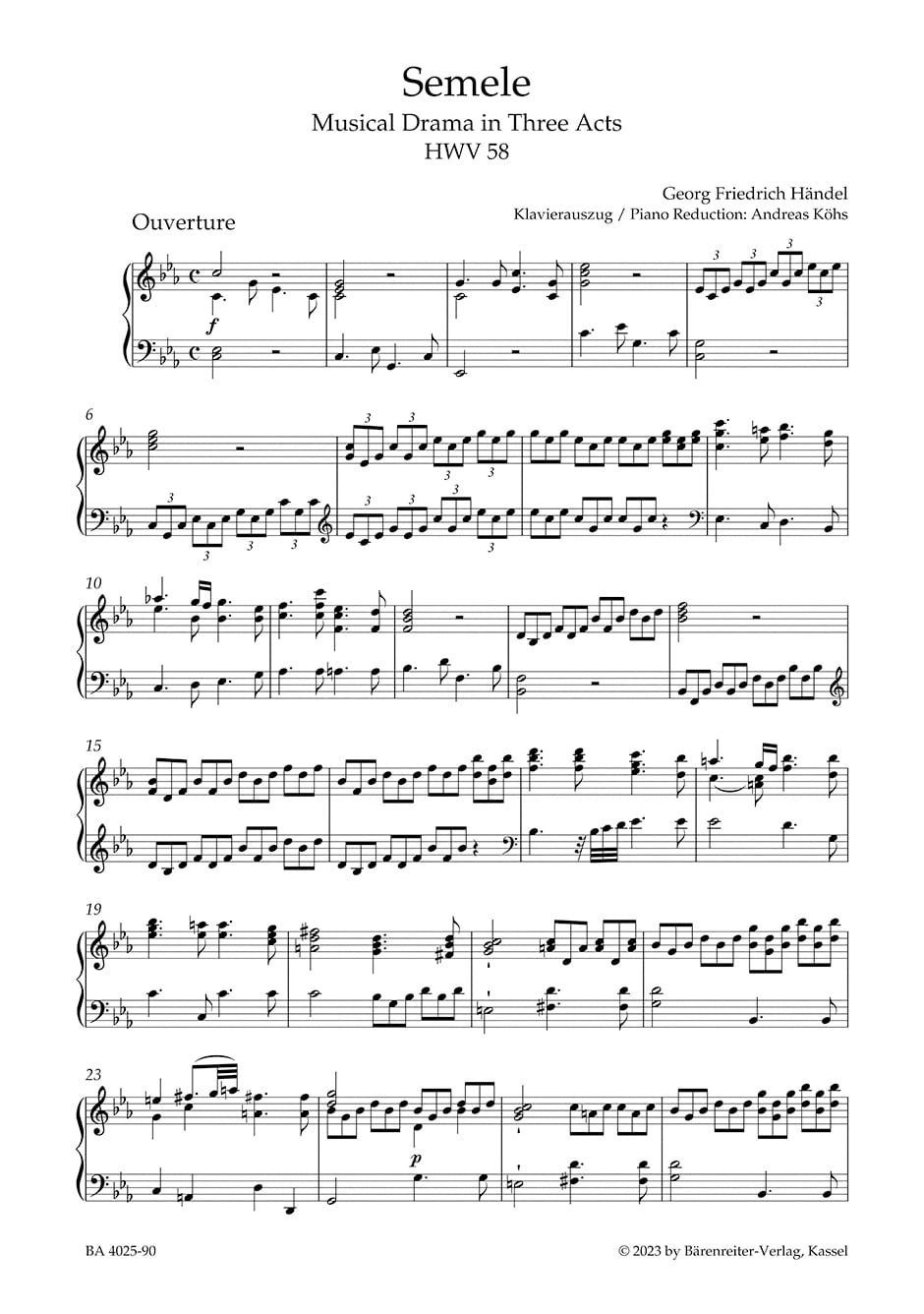 Semele - Georg-Friedrich Haendel - Partition