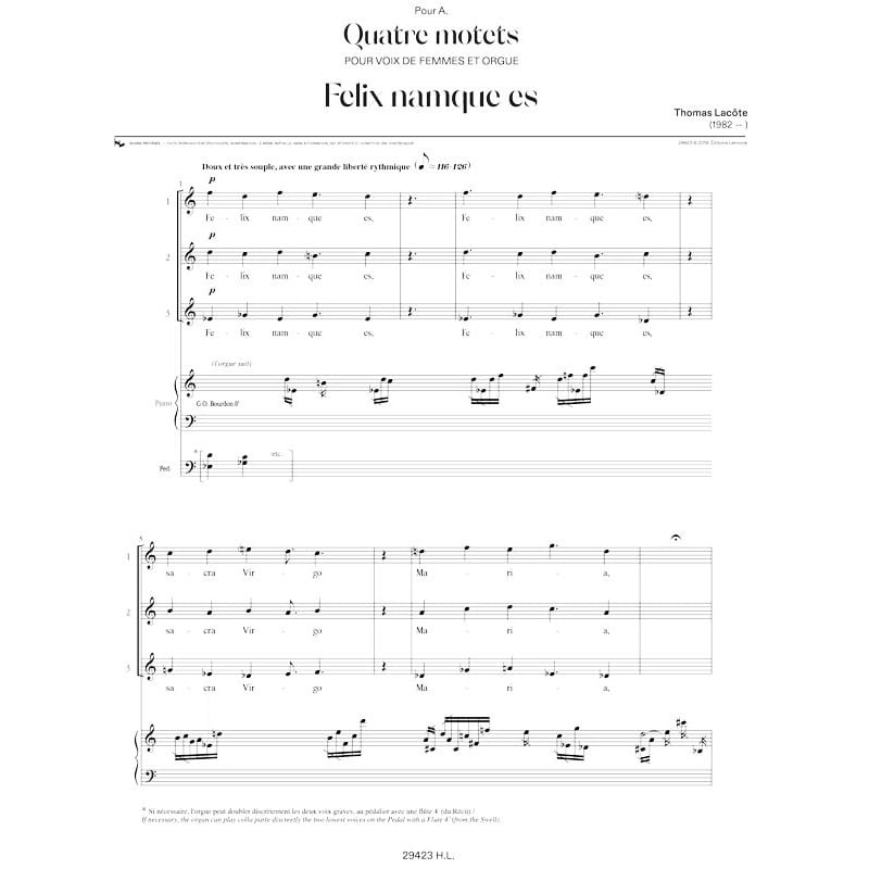 4 Motets - Thomas Lacôte - Partition - Chœur