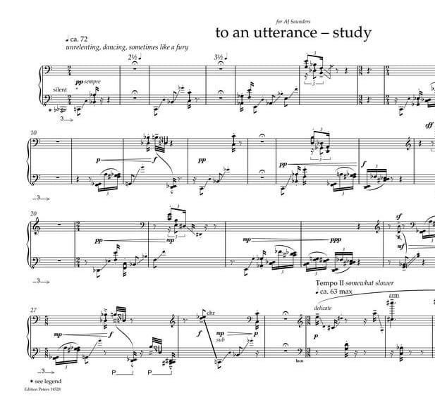 Yo an utterance - study - Rebecca Saunders - Partition - Piano