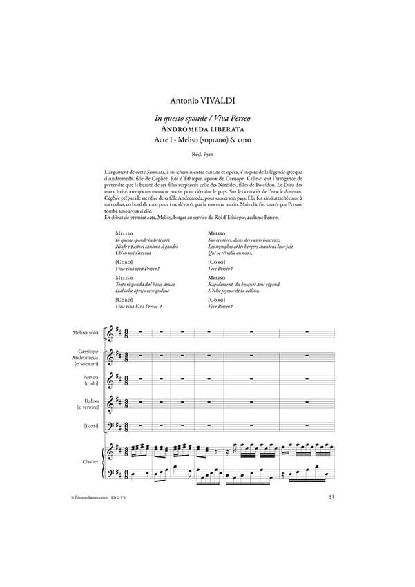Extraits d'opéras : Duos, Trios, Chœurs - VIVALDI - Partition - Duos