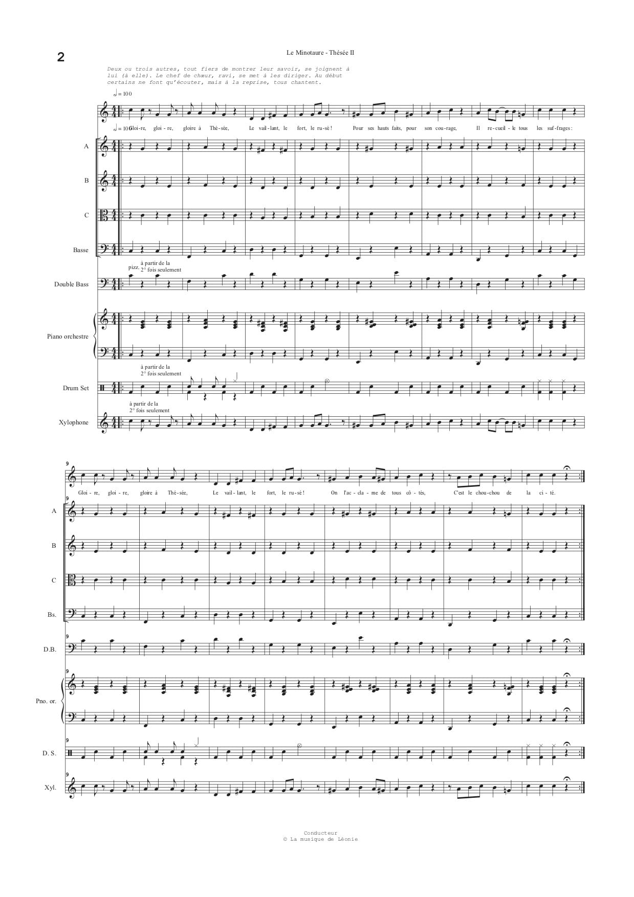 Le Minotaure - Thésée II - Julien Joubert - Partition