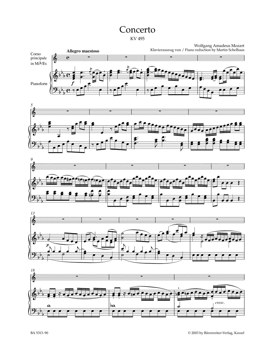 Concerto N° 4 - Cor - MOZART - Partition - Cor