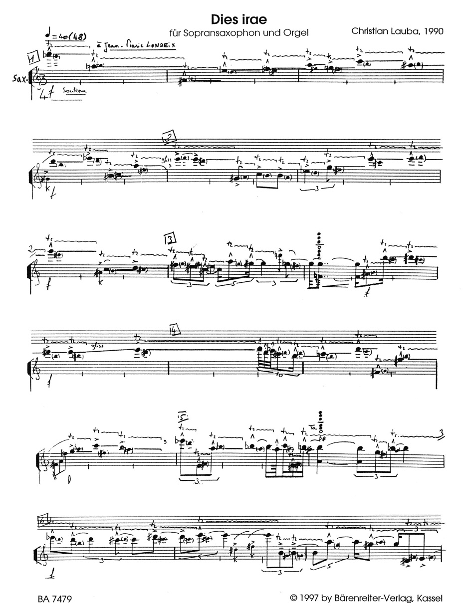 Dies Irae - Christian Lauba - Partition - Saxophone