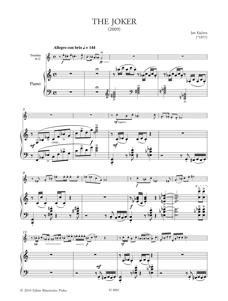 The Joker - Jan Kucera - Partition - Trompette