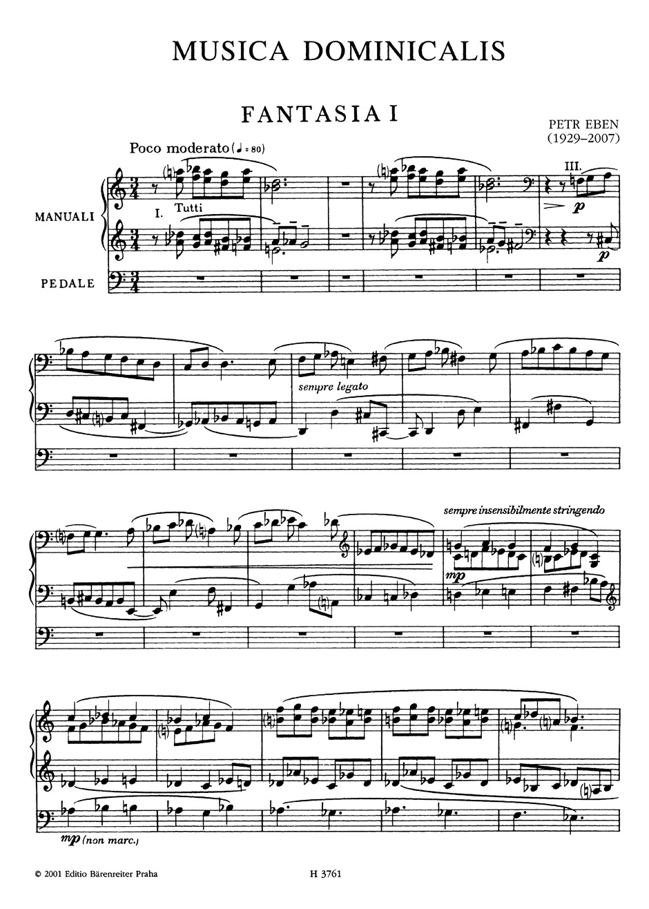 Musica Dominicalis - Petr Eben - Partition - Orgue