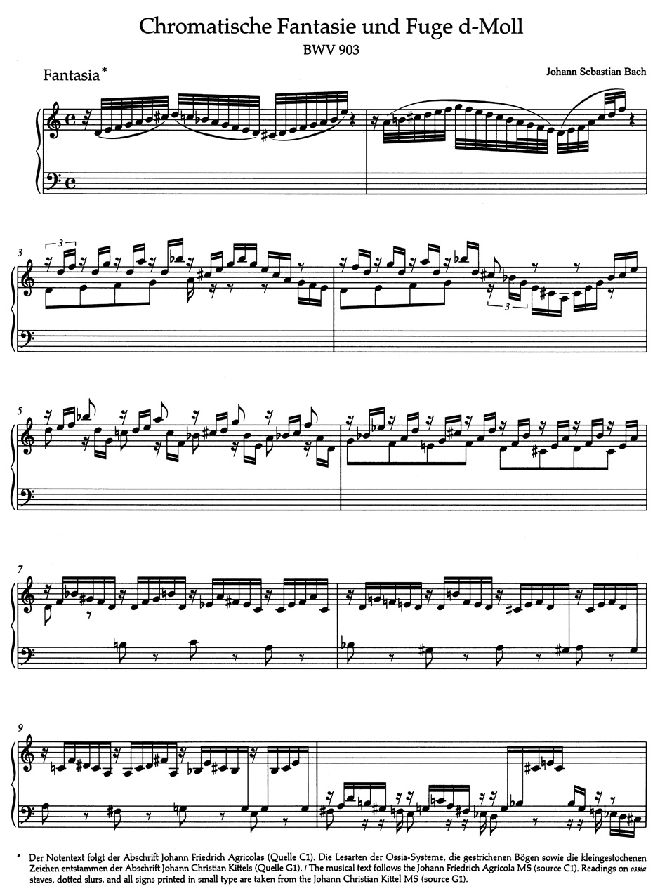 Fantaisie Chromatique et Fugue Ré mineur BWV 903 - BACH - Partition