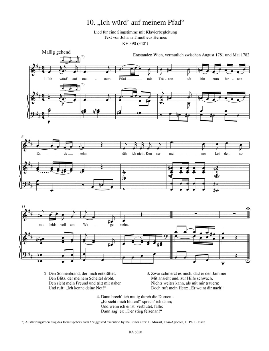 Sämtliche Lieder. Voix Moyenne. - MOZART - Partition - Mélodies