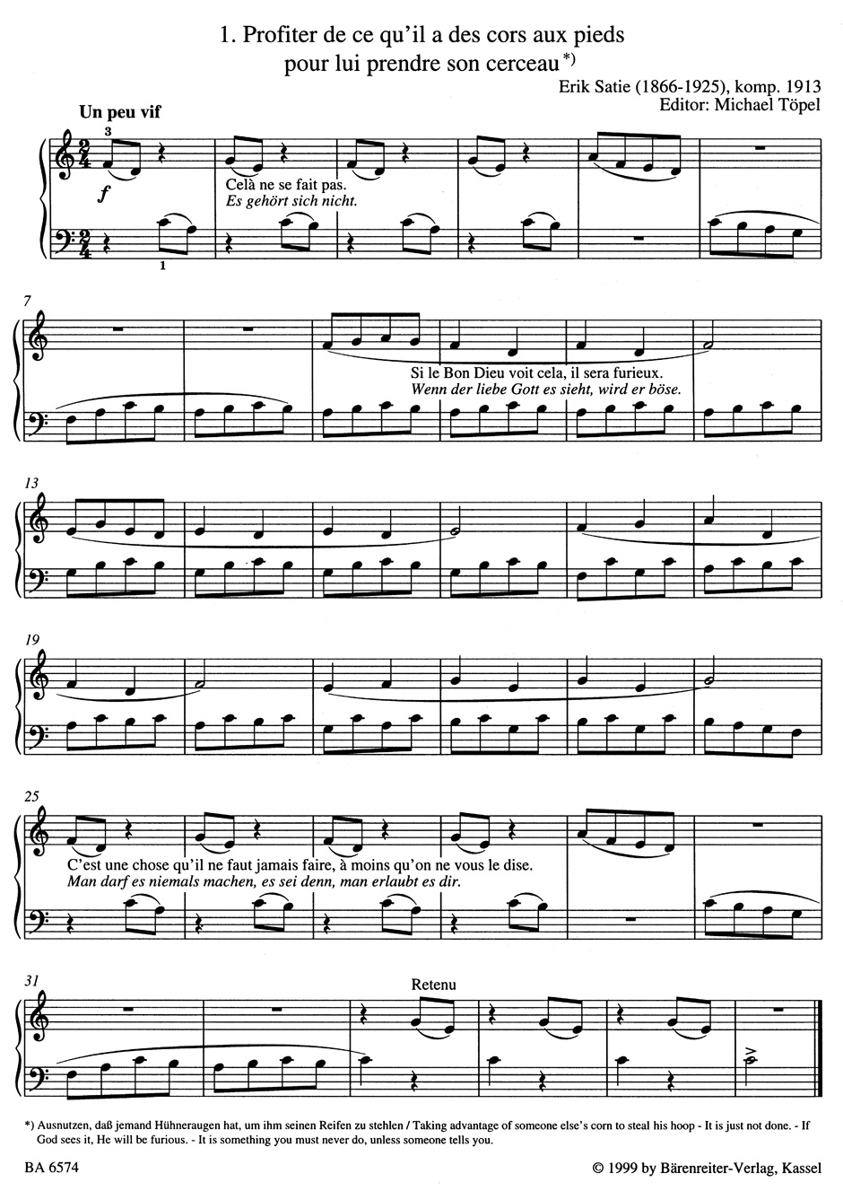 Easy Piano Pieces and Dances - SATIE - Partition - Piano
