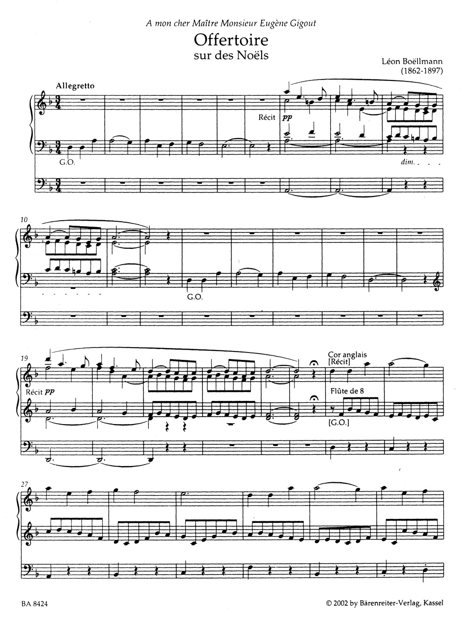 Oeuvre D'orgue Volume 1 - Léon Boëllmann - Partition - Orgue
