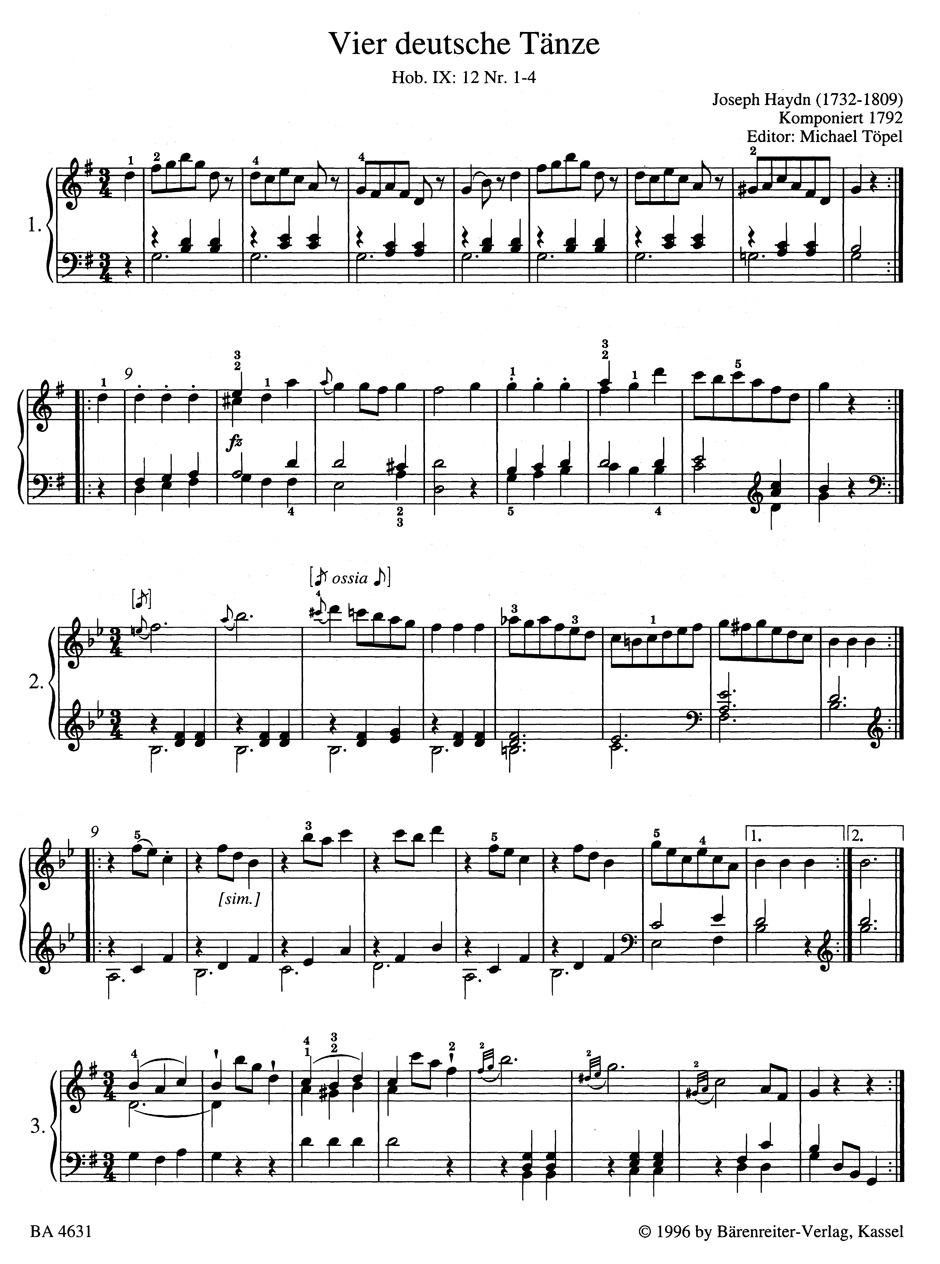 Easy Piano Pieces and Dances - HAYDN - Partition - Piano
