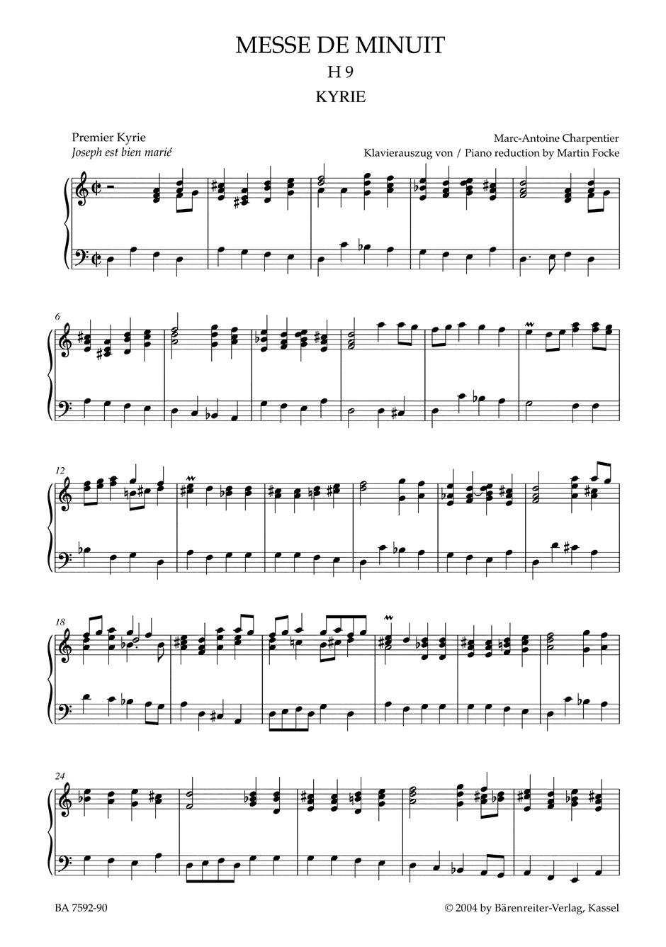 Messe de Minuit - Choeur - CHARPENTIER - Partition - Chœur