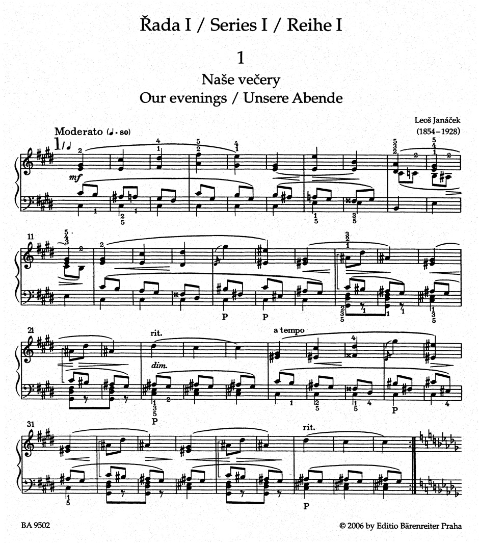 Sur un sentier herbeux - JANACEK - Partition - Piano