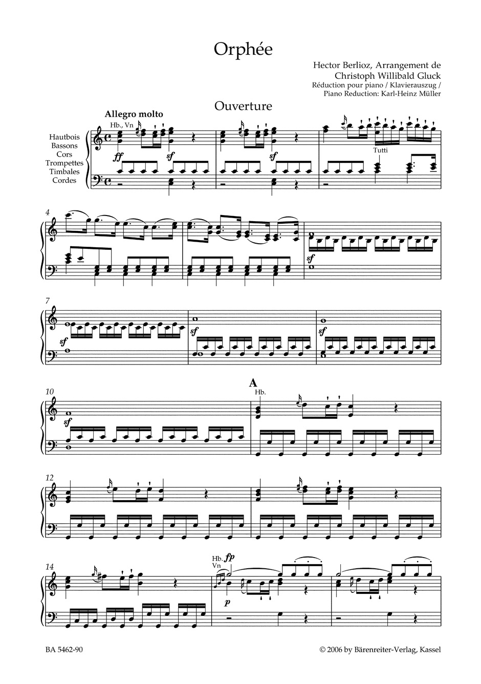 Orphée - GLUCK - Partition - Opéras