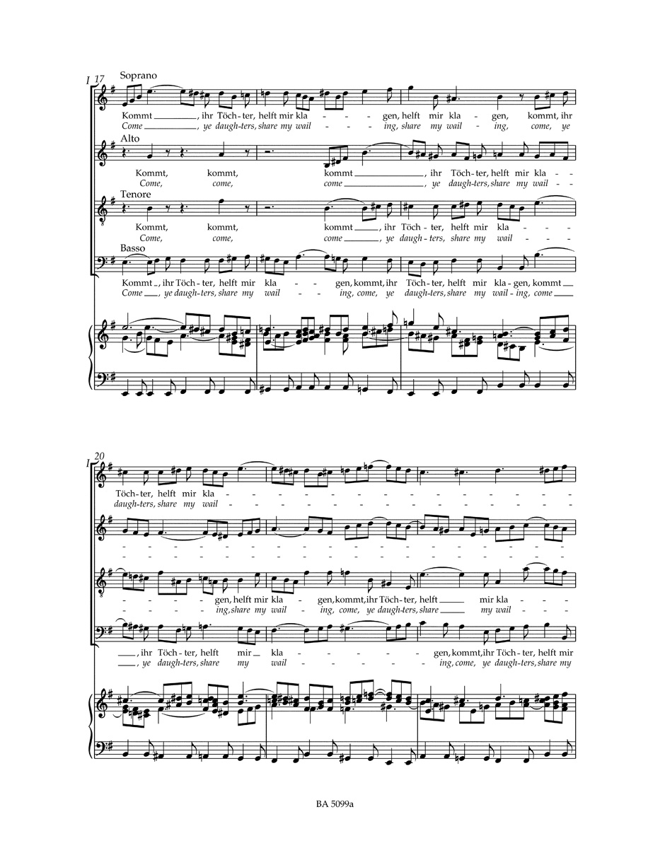 Passion Selon Saint Matthieu - BWV 244b. 1ère Version - BACH