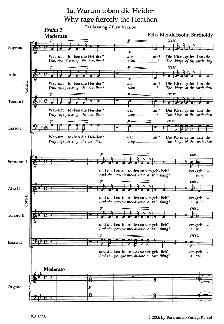 Warun Toben Die Heiden - MENDELSSOHN - Partition - Chœur