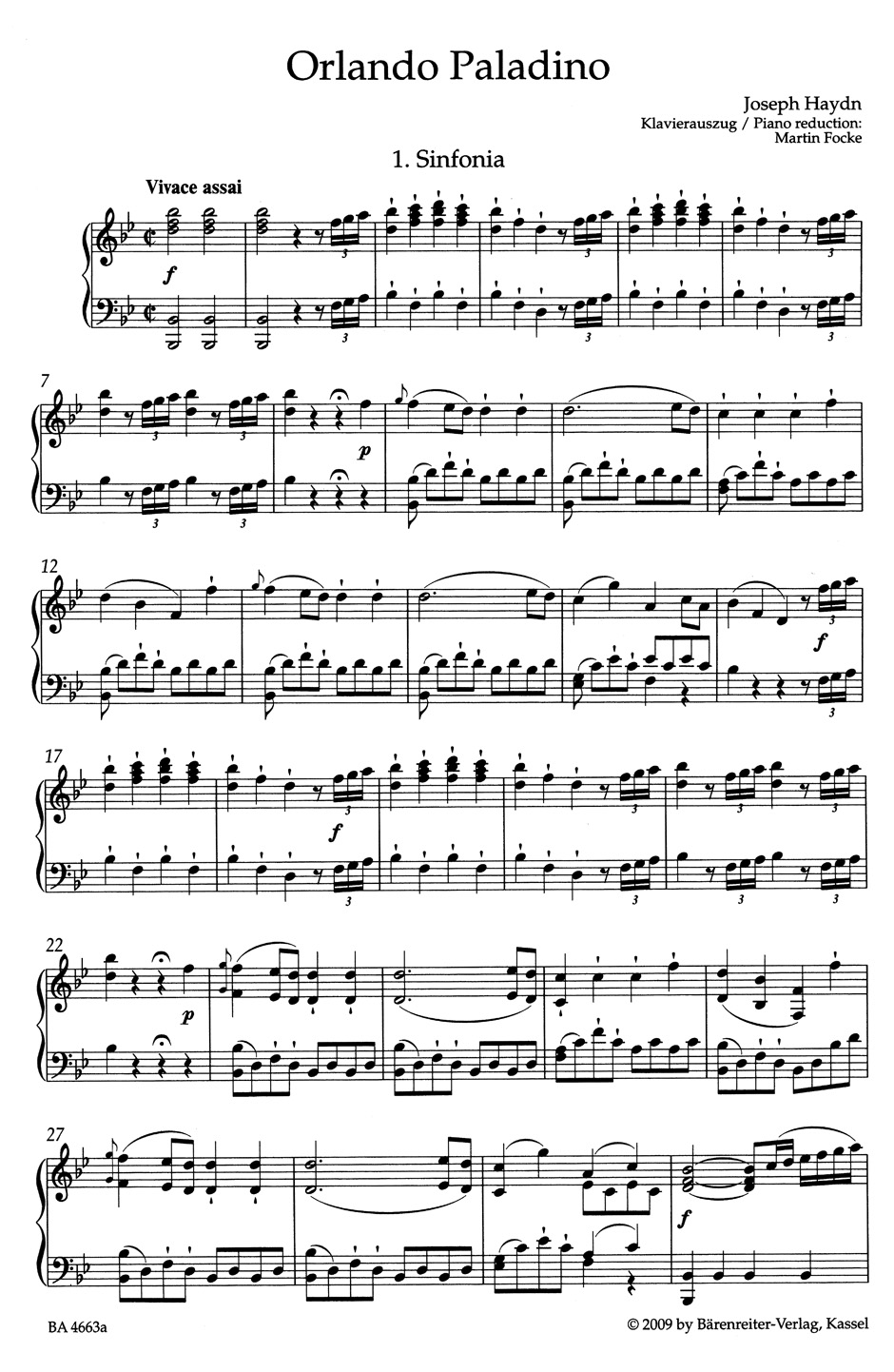 Orlando Paladino Hob 28-11 - HAYDN - Partition - Opéras