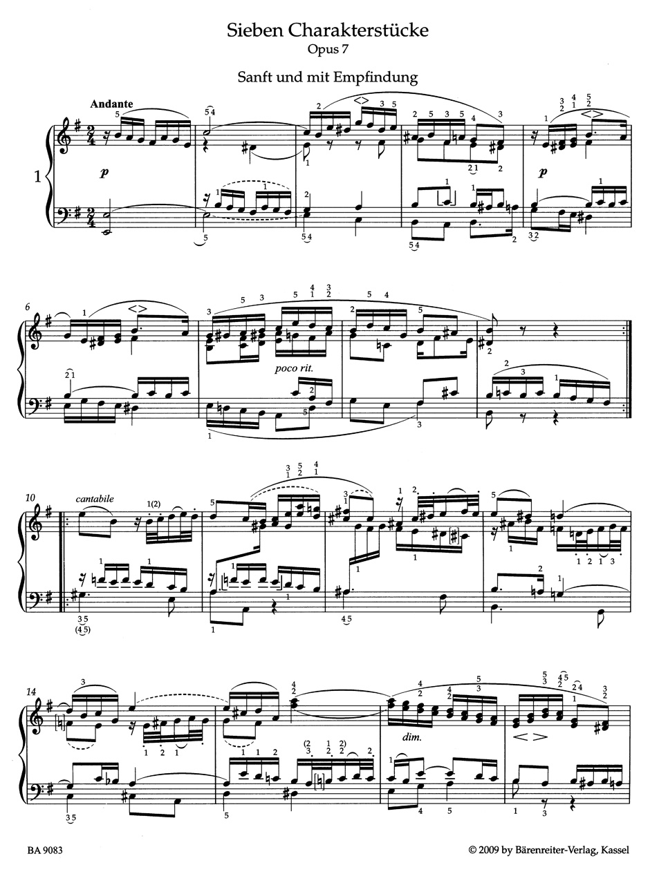 Pièces de caractère Op. 7 et pièces pour enfants Op. 72 - MENDELSSOHN