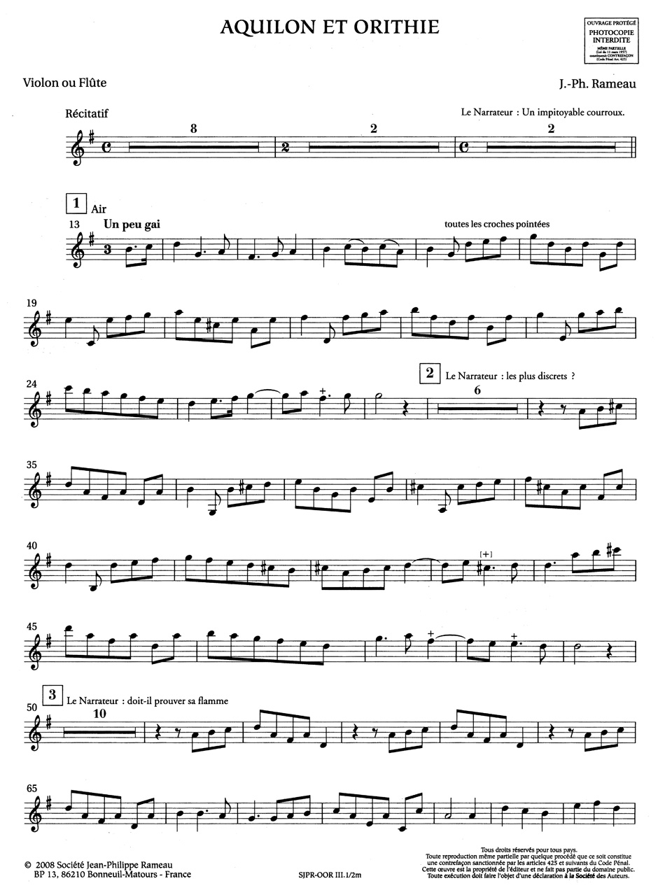 Cantates et Airs pour voix de basse en Duos. - RAMEAU - Partition