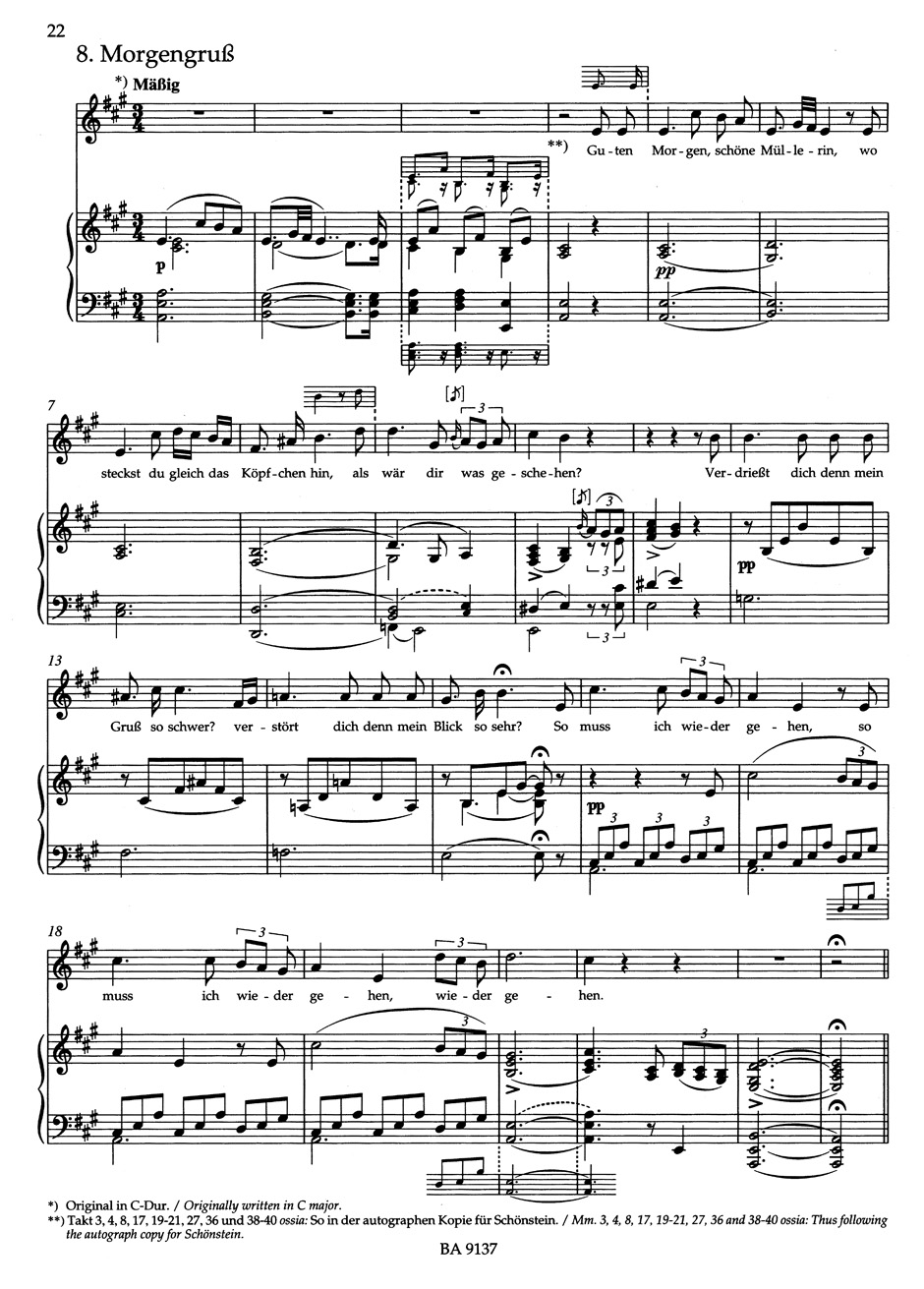 Die Schöne Müllerin Opus 25. Voix Moyenne - SCHUBERT - Partition