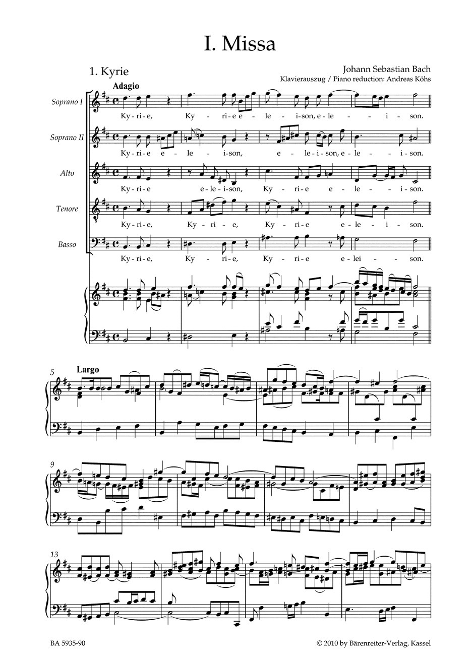 Messe en Si Mineur - BACH - Partition - Chœur