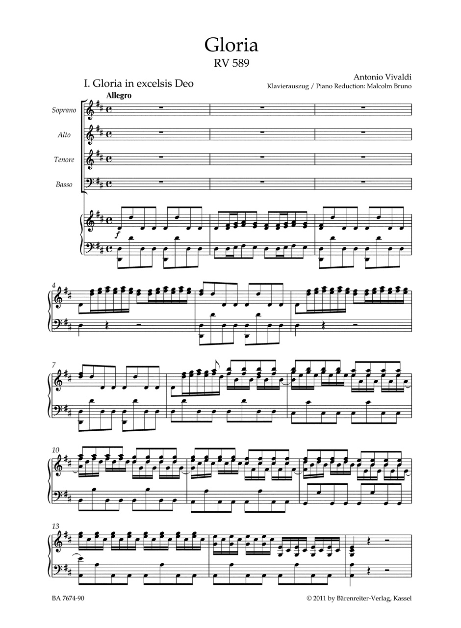 Gloria - Choeur - VIVALDI - Partition - Chœur