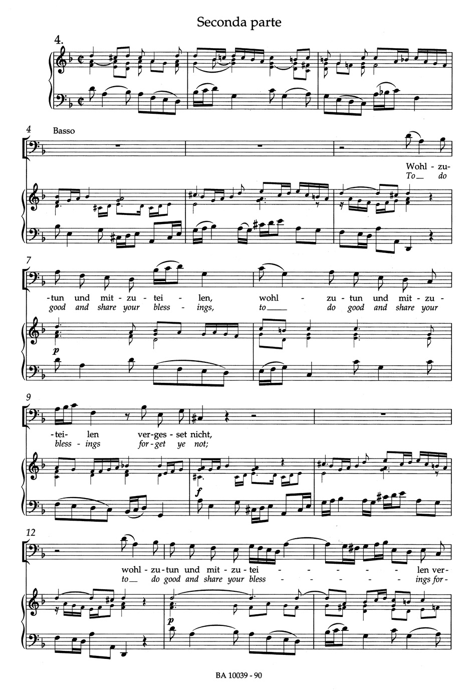 Cantate 39. Brich Dem Hungrigen Dein Brot - BACH - Partition - Chœur