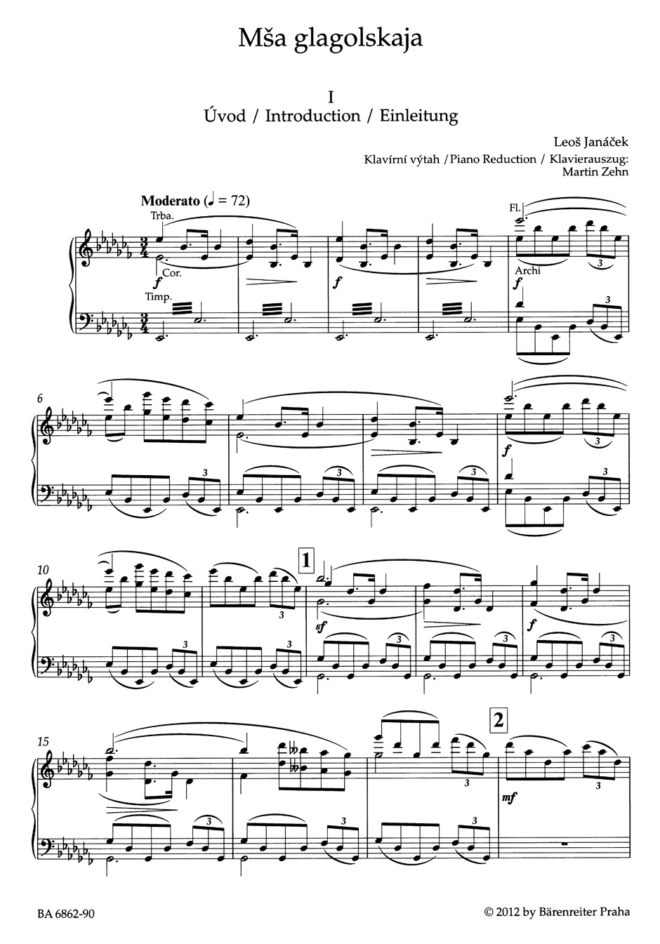 Messe Glagolitique - JANACEK - Partition - Chœur