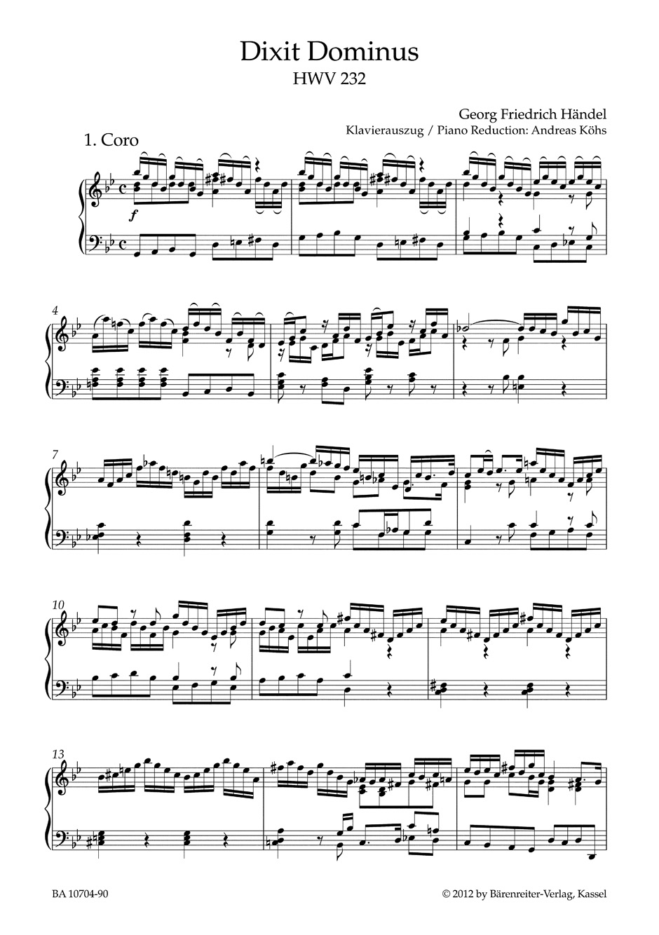 Dixit Dominus - Choeur - HAENDEL - Partition - Chœur