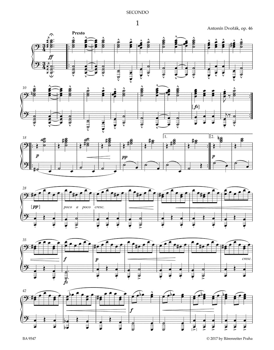 Danses Slaves op. 46. 4 mains - DVORAK - Partition - Piano