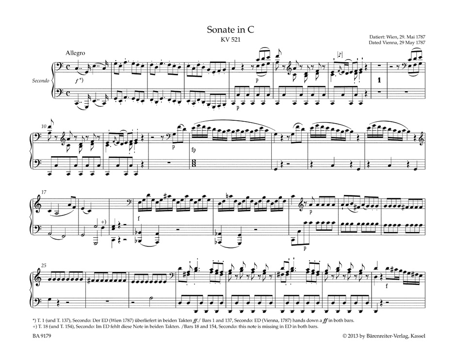 Oeuvres pour piano à 4 mains - MOZART - Partition - Piano