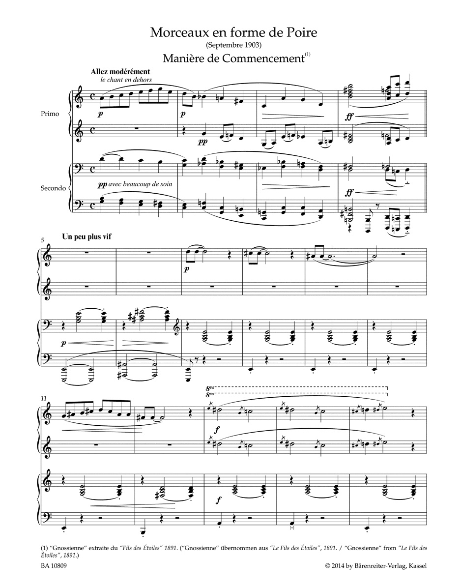 3 Morceaux en forme de poire - SATIE - Partition - Piano