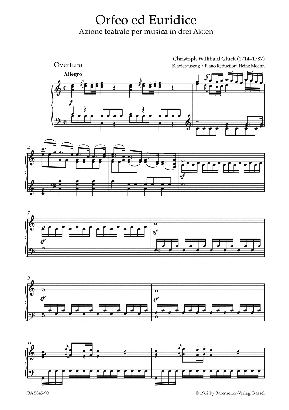Orphée et Eurydice Urtext - GLUCK - Partition - Opéras