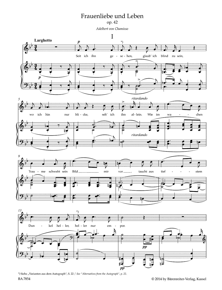 Frauenliebe Und Leben Opus 42 - SCHUMANN - Partition - Mélodies